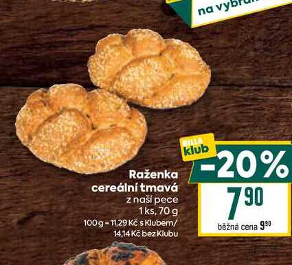 Raženka cereální tmavá z naší pece 1ks, 70 g  