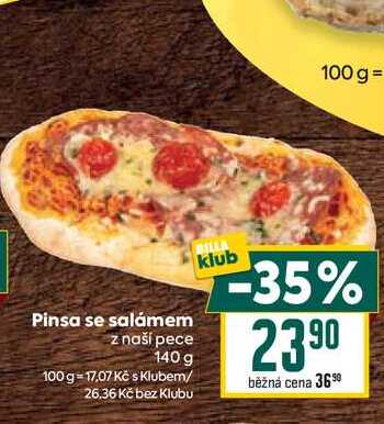 Pinsa se salámem z naší pece 140 g