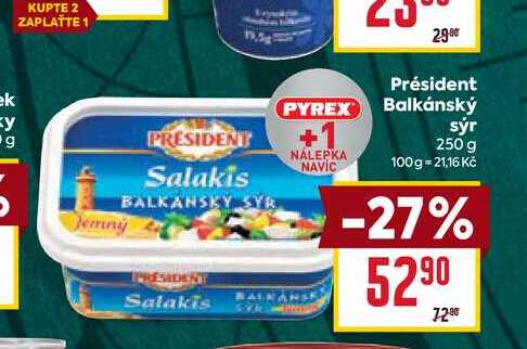 Président Balkánský sýr 250 g 