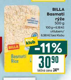 BILLA Basmati rýže 500 g 