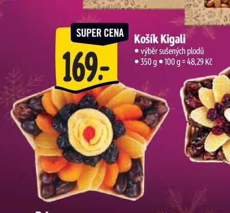 Košík Kigali výběr sušených plodů 100 g