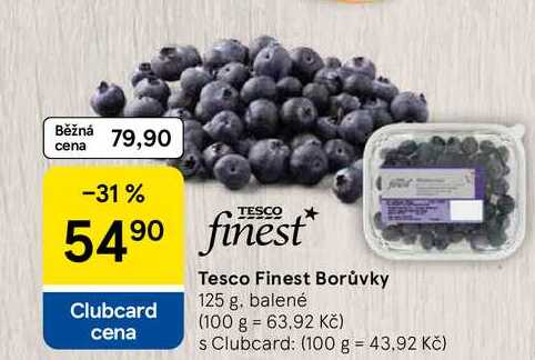 Tesco Finest Borůvky, 125 g