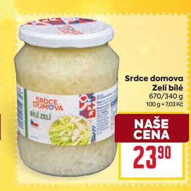 Srdce domova Zelí bílé 670/340 g