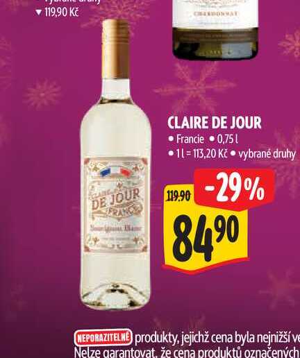  CLAIRE DE JOUR  0,75 l