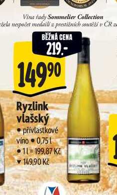 Ryzlink vlašský 0,75 l