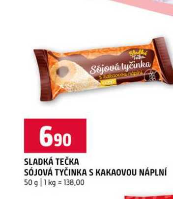 SLADKÁ TEČKA SÓJOVÁ TYČINKA S KAKAOVOU NÁPLNÍ 50 g