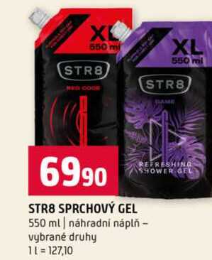 STR8 SPRCHOVÝ GEL 550 ml náhradní náplň vybrané druhy