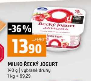MILKO ŘECKÝ JOGURT 140 g vybrané druhy
