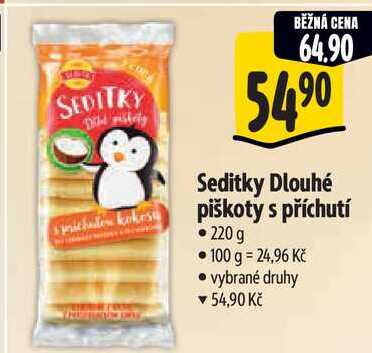 Seditky Dlouhé piškoty s příchutí, 220 g 
