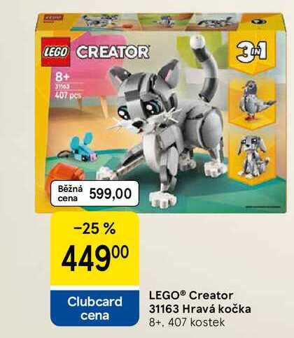 LEGO® Creator 31163 Hravá kočka 8+. 407 kostek