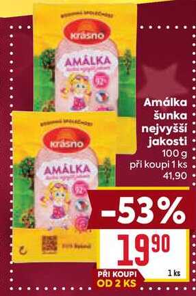 Amálka šunka nejvyšší jakosti 100 g