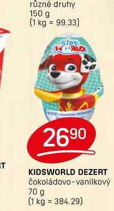KIDSWORLD DEZERT čokoládovo-vanilkový 70 g