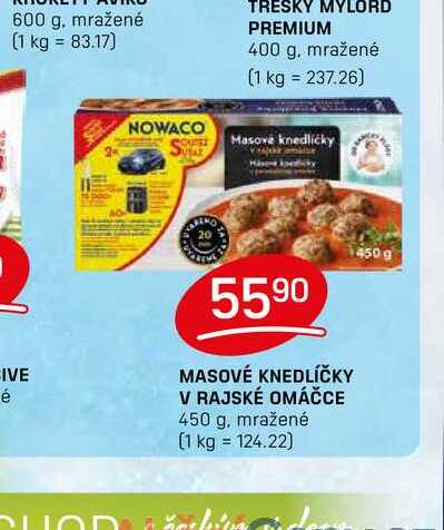 MASOVÉ KNEDLÍČKY V RAJSKÉ OMÁČCE 450 g, mražené  