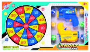 Terč na suchý zip
s pistolemi a míčky