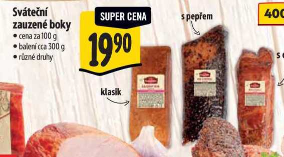 Sváteční zauzené boky, cena za 100 g 