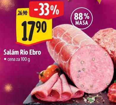 Salám Rio Ebro, cena za 100 g