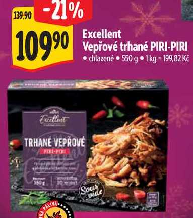 Excellent Vepřové trhané PIRI-PIRI, 550 g 