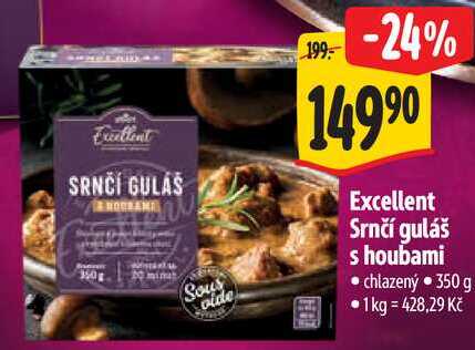 Excellent Srnčí guláš s houbami, 350 g