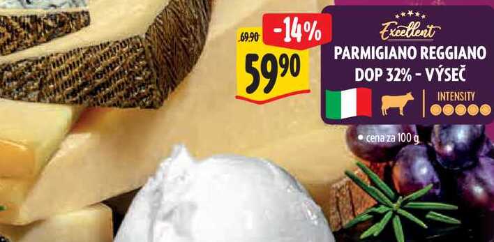 PARMIGIANO REGGIANO DOP 32% - VÝSEČ, cena za 100 g