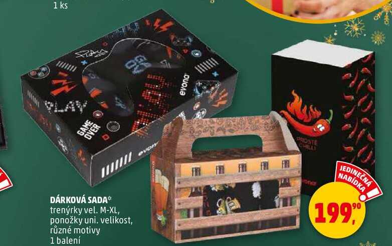 DÁRKOVÁ SADA trenýrky vel. M-XL, ponožky uni. velikost, 1 balení 