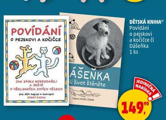 DĚTSKÁ KNIHA Povídání o pejskovi a kočičce či Dášeňka, 1 ks 