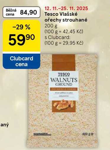 Tesco Vlašské ořechy strouhané, 200 g 