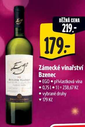 Zámecké vinařství Bzenec EGO, 0,75 l