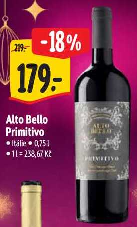 Alto Bello Primitivo, 0,75 l
