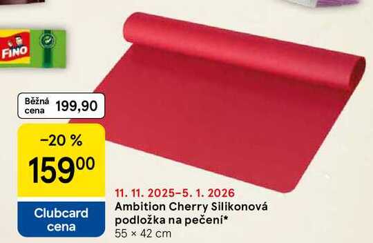 Ambition Cherry Silikonová podložka na pečeni, 55 x 42 cm
