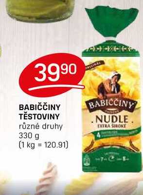 BABIČČINY TĚSTOVINY různé druhy 330 g
