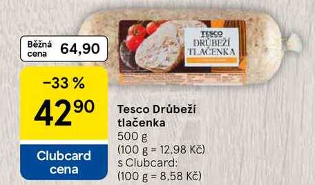 Tesco Drůbeží tlačenka, 500 g 