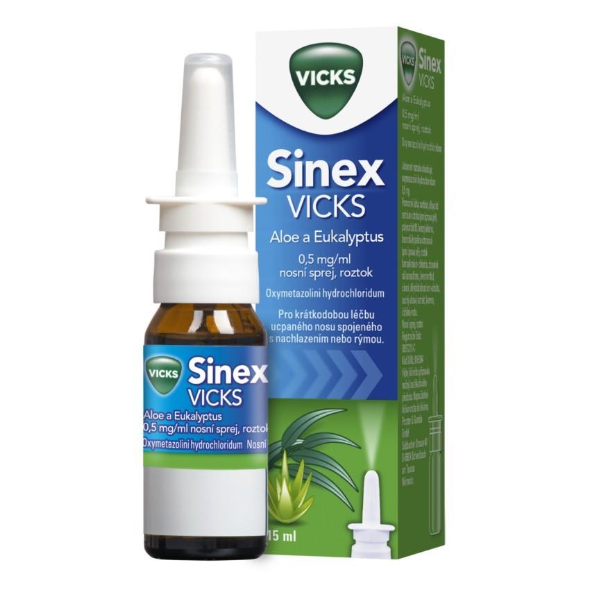 Sinex Vicks Aloe A Eukalyptus 0,5mg/ml nosní sprej 15ml