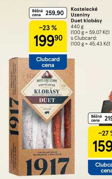 Kostelecké Uzeniny Duet klobásy, 440 g 