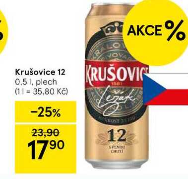 Krušovice 12, 0.5 l, plech