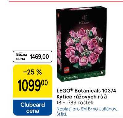 LEGO® Botanicals 10374 Kytice růžových růží 18+, 789 kostek