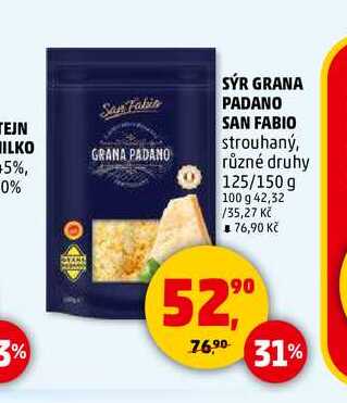 SÝR GRANA PADANO SAN FABIO, 125 g