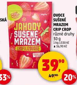 OVOCE SUŠENÉ MRAZEM CRIP CROP, 30 g 