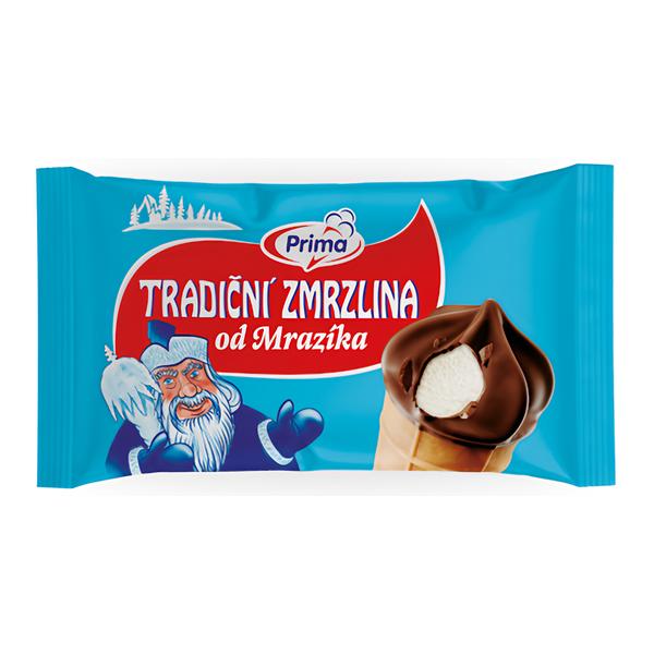 Prima Tradiční zmrzlina od Mrazíka (kornout)