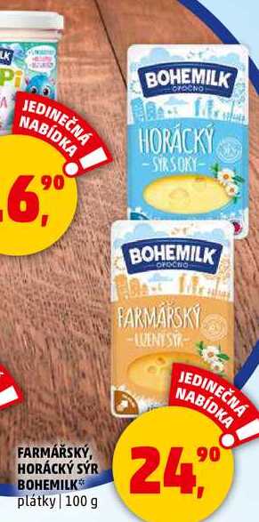 FARMÁŘSKÝ, HORÁCKÝ SÝR BOHEMILK, 100 g
