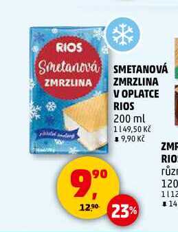 SMETANOVÁ ZMRZLINA V OPLATCE RIOS, 200 ml 