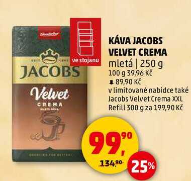 KÁVA JACOBS VELVET CREMA mletá, 250 g