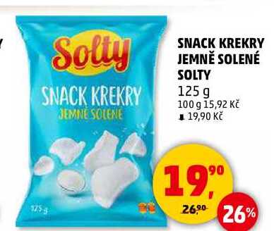 SNACK KREKRY JEMNĚ SOLENÉ SOLTY, 125 g