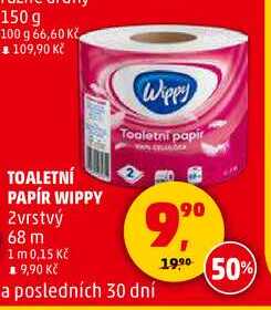 TOALETNÍ PAPÍR WIPPY, 68 m