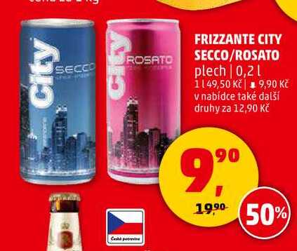 FRIZZANTE CITY SECCO/ROSATO plech, 0,2 l