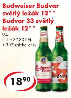 Budweiser Budvar světlý ležák 12, 0,5 l