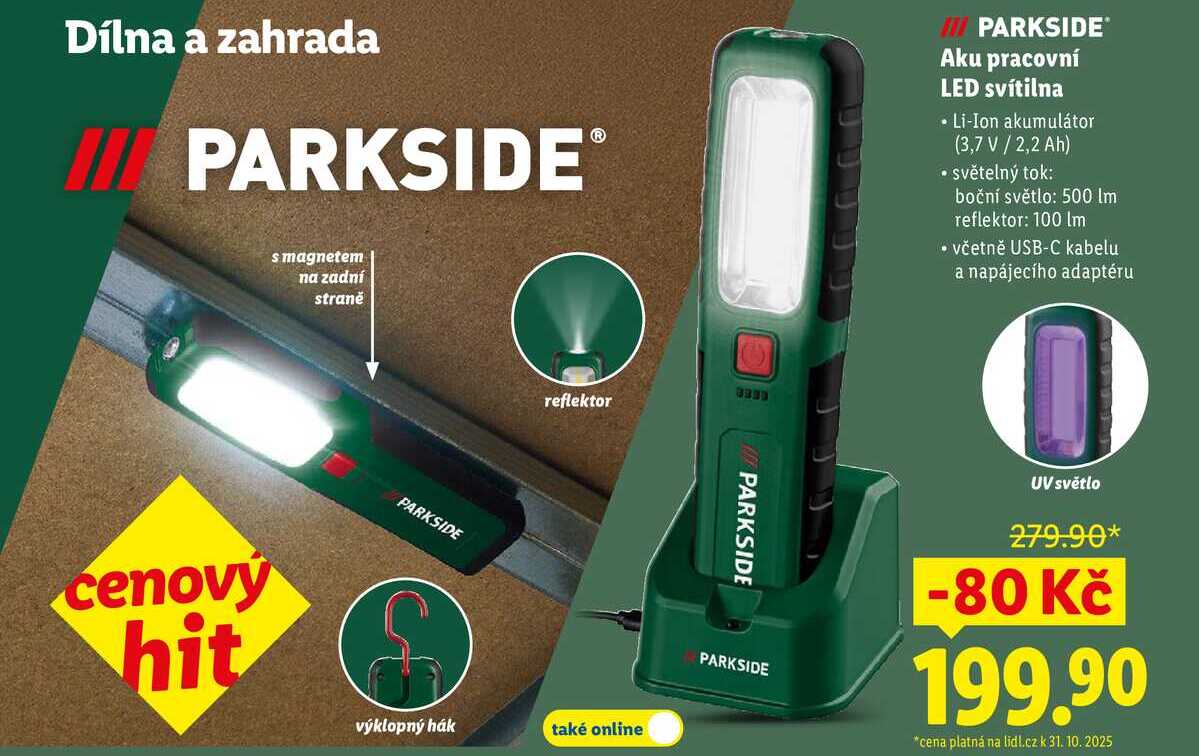 PARKSIDE Aku pracovní LED svítilna 