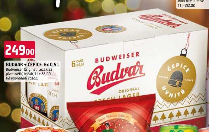 Budweiser Budvar B:Original světlý ležák 6 x 0,50l