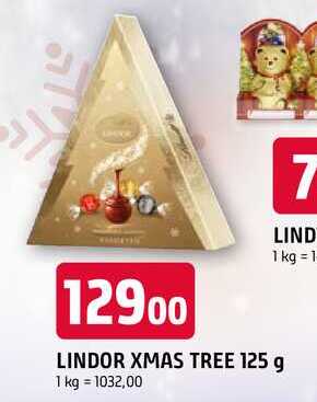 LINDT LINDOR XMAS TREE 125 g