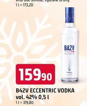 B42V ECCENTRIC VODKA vol.42% 0.5l