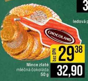 Mince zlaté mléčná čokoláda 50 g 